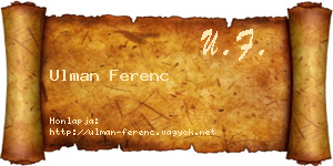 Ulman Ferenc névjegykártya
